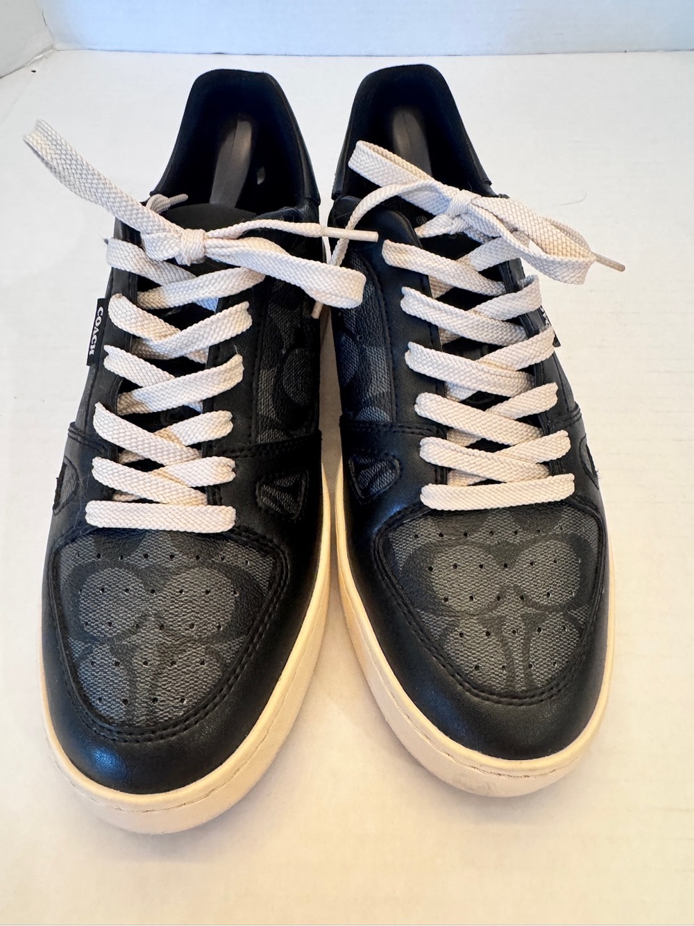 Coach Clip Court Sneaker Signature Black Monogram Print Men's Size 9D C8965 - Picture 5 of 15